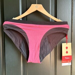 Pink and black thinx period brief underwear